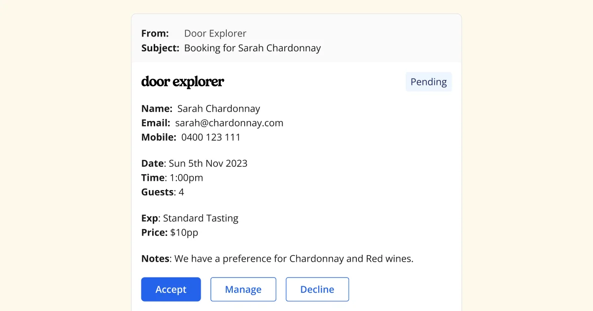 Booking Request Form